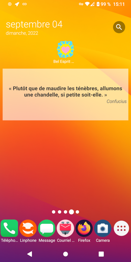 « Plutôt que de maudire les ténèbres, allumons une chandelle, si petite soit-elle. » Confucius - widget - Bel Esprit & Bonne Humeur - Android